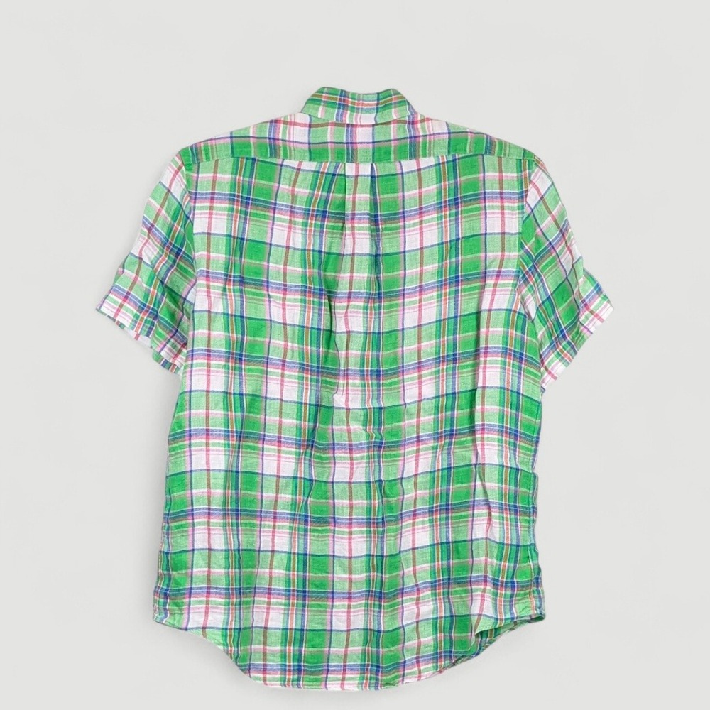 Polo Ralph Lauren Linen Button Up Shirt Mens Large Multicolor Plaid Casual - Picture 4 of 8